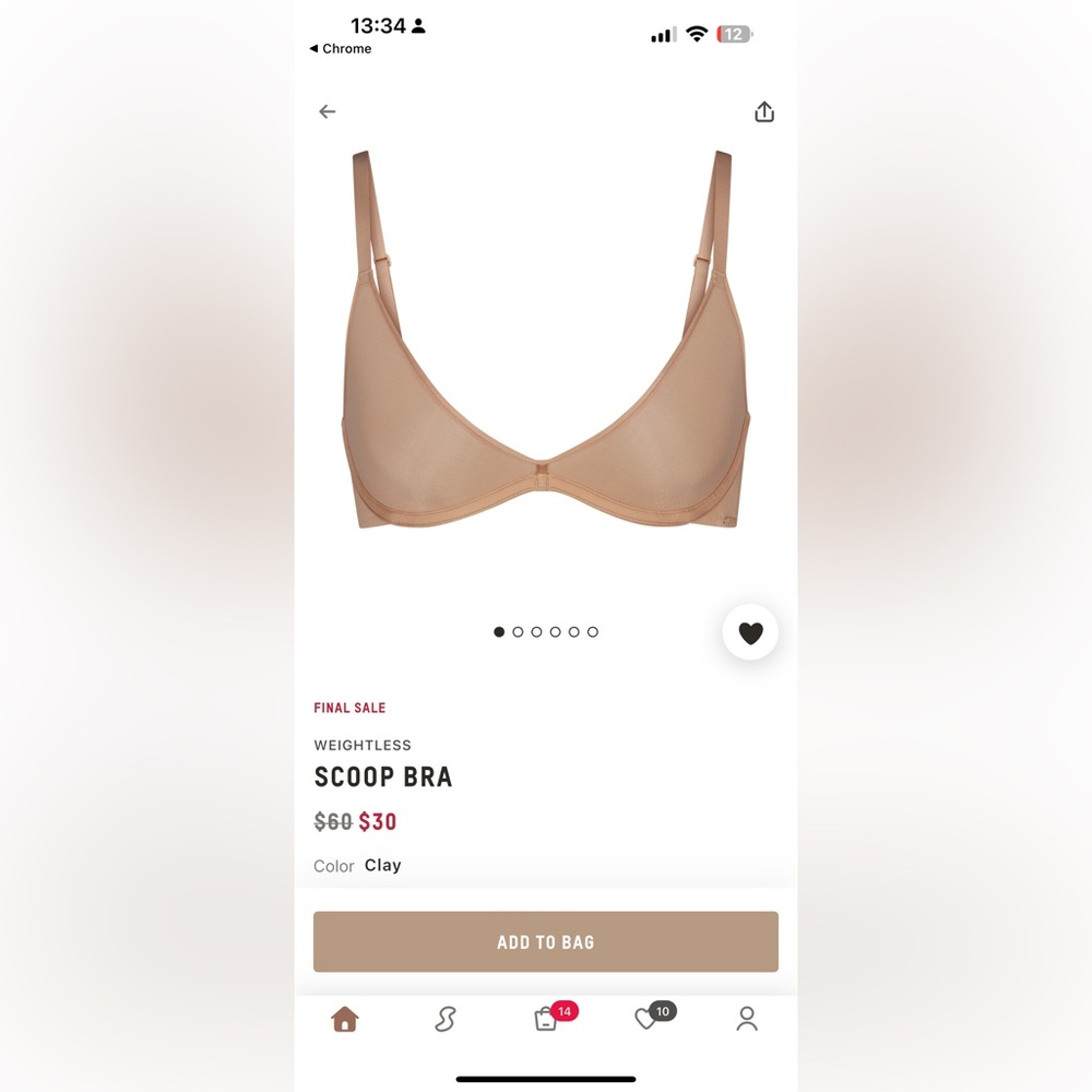 SKIMS Weightless Scoop Bra - Clay